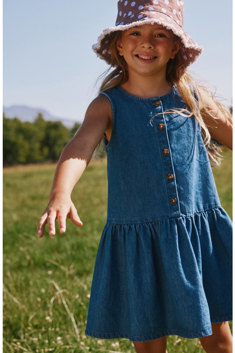 Kids' Sleeveless Denim Dress, Alternate, color, BLUE