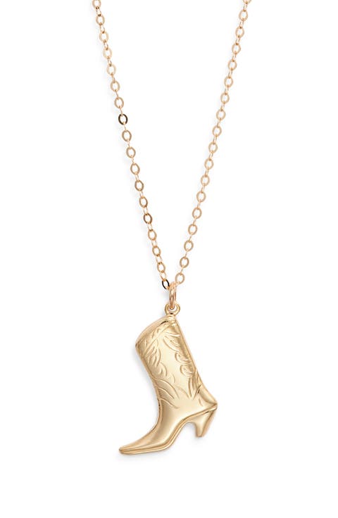 Cowgirl Boot Pendant Necklace