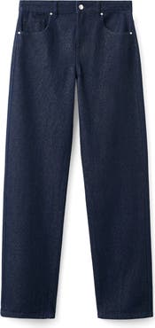 MANGO Metallic Straight Leg Jeans