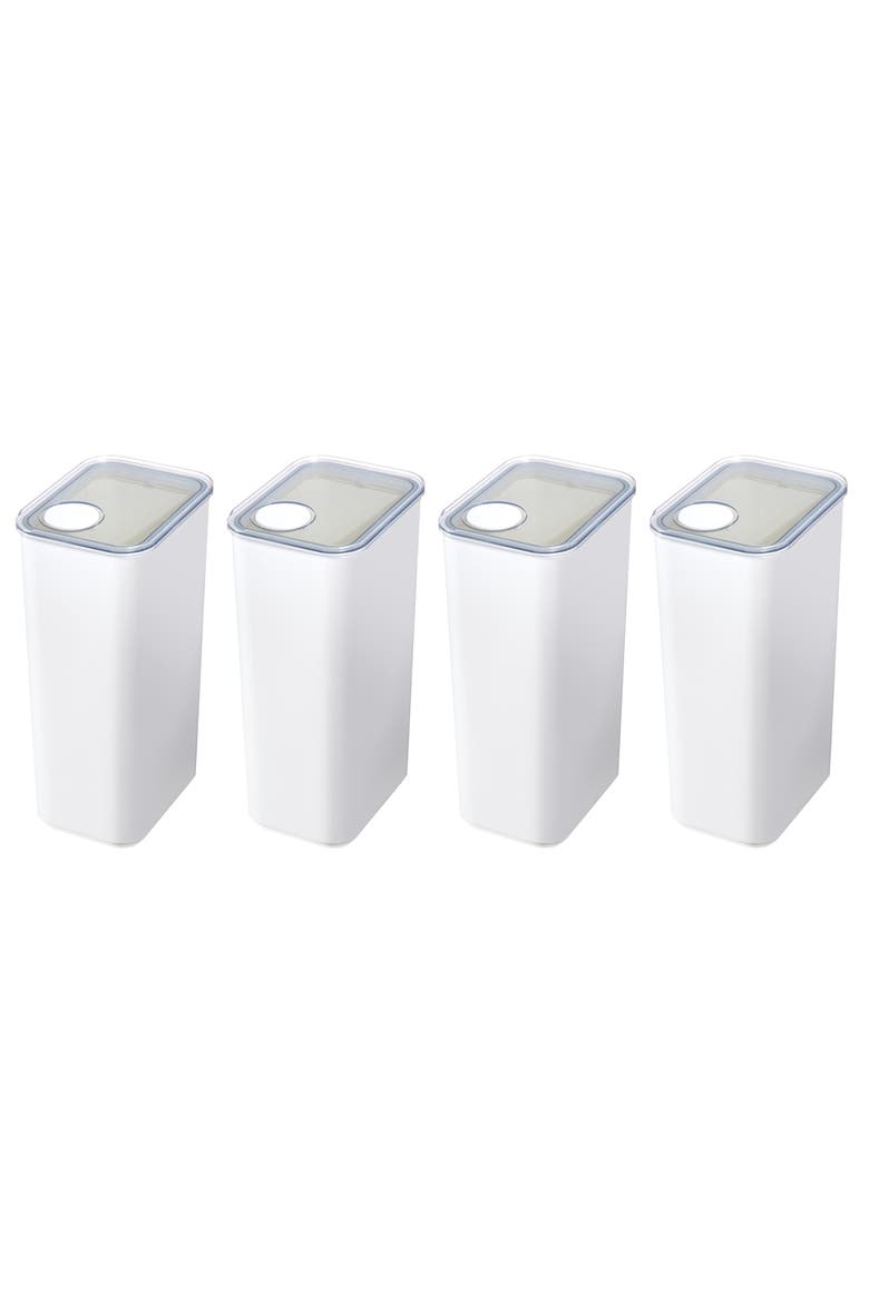 Extra Large Canister with Removable Pour Cap - Set of 4 - White, Main, color, Natural