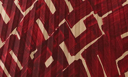 Mango Geo Print Pleated Midi Skirt In Maroon