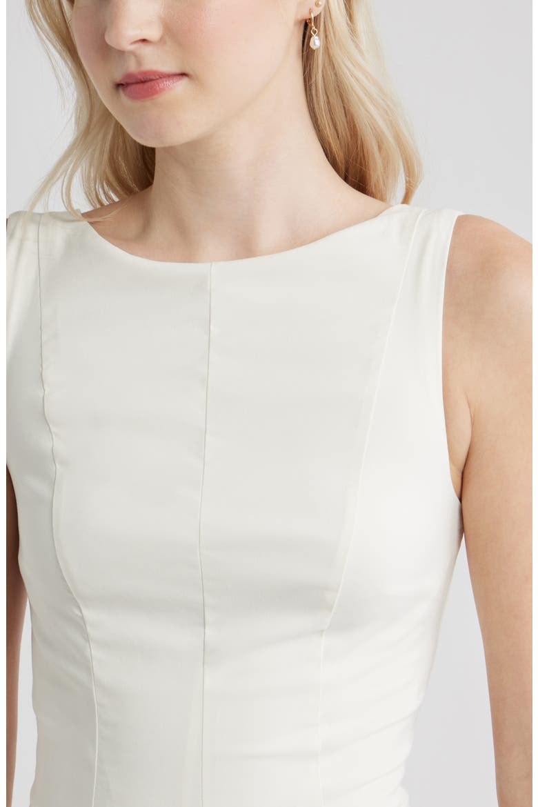 Bateau Neck Fit & Flare Minidress, Alternate, color, IVORY