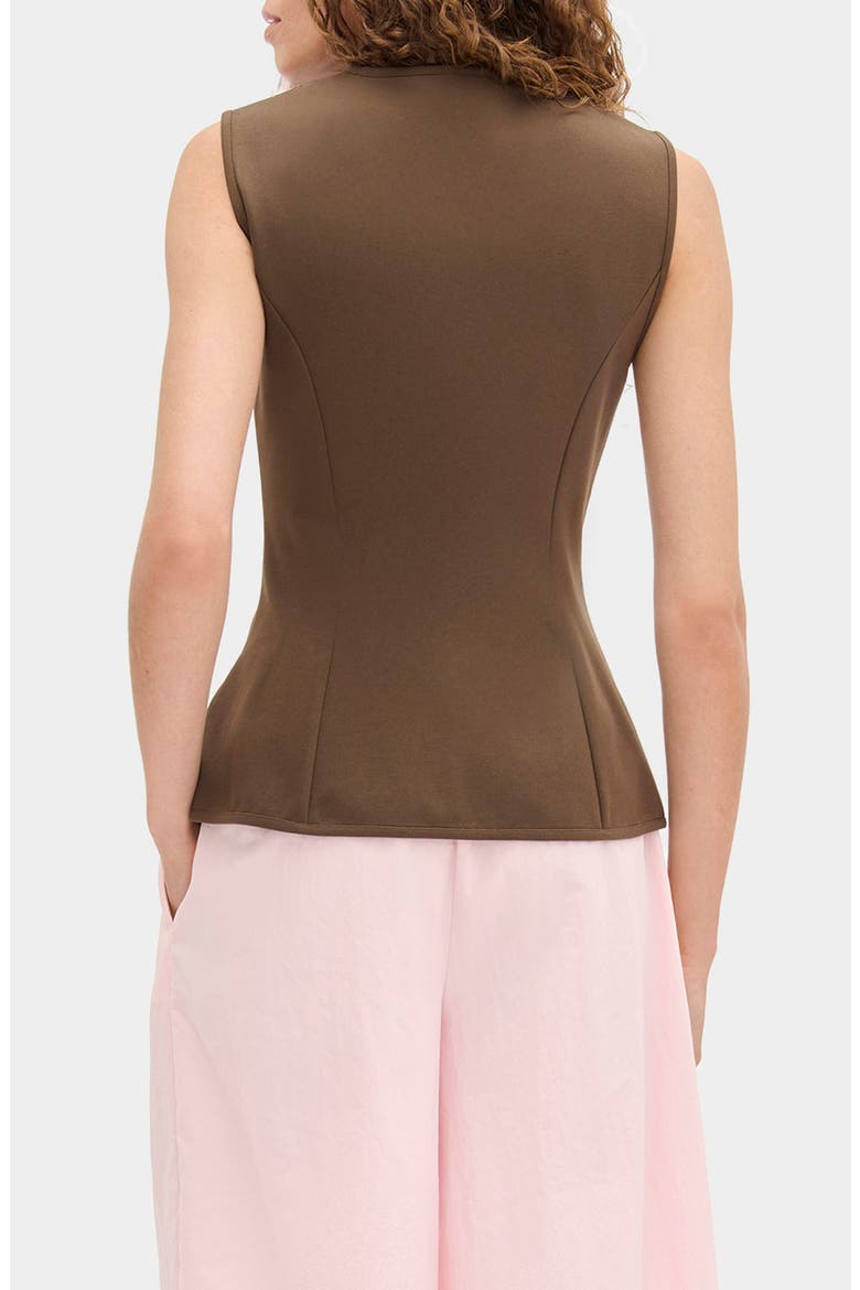 Miguel Zip Ponte Vest, Alternate, color, BROWN