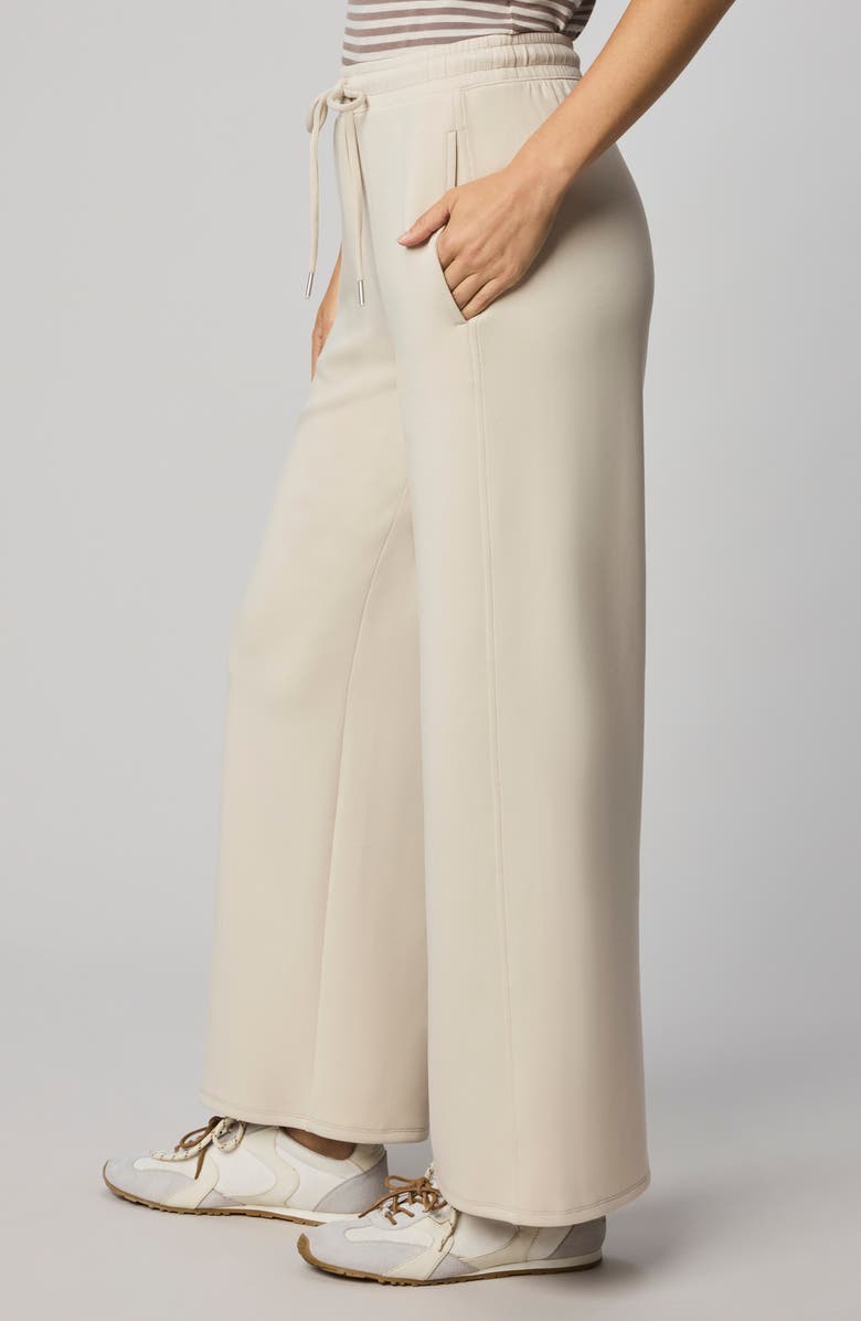 Splendid Scubasoft Wide Leg Drawstring Pants, Alternate, color, Pale Oak White