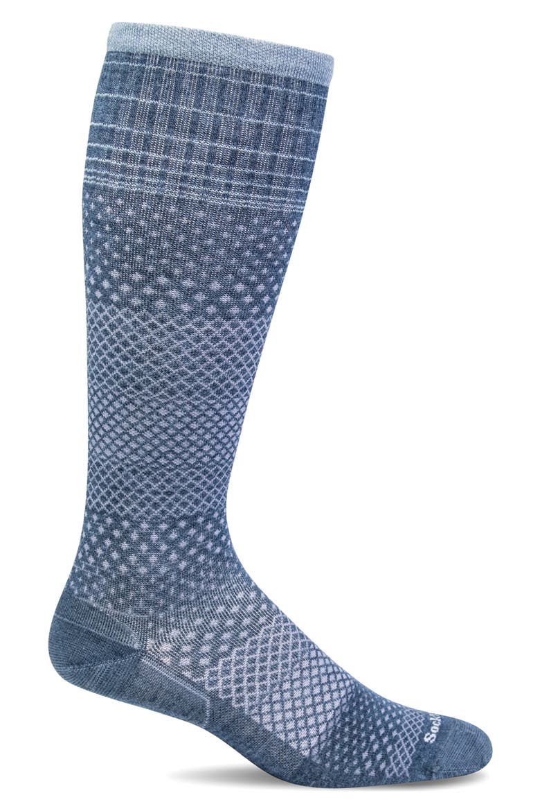 Micro Grade Compression Knee Socks, Main, color, DENIM