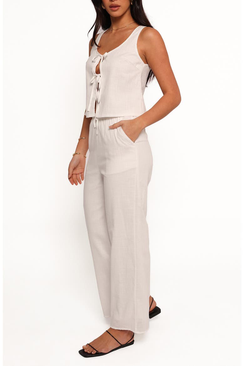 Rhaena Cotton Sleeveless Top & Wide Leg Pants Set, Alternate, color, WHITE
