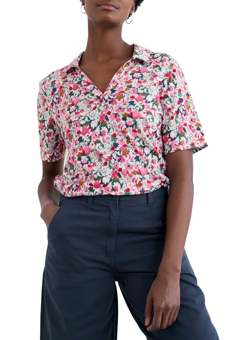 Misty Sky Organic Cotton Blend Shirt, Main, color, BLOSSOM SKETCH CHALK