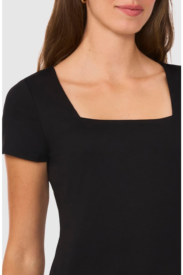 Square Neck Jersey Top, Alternate, color, RICH BLACK