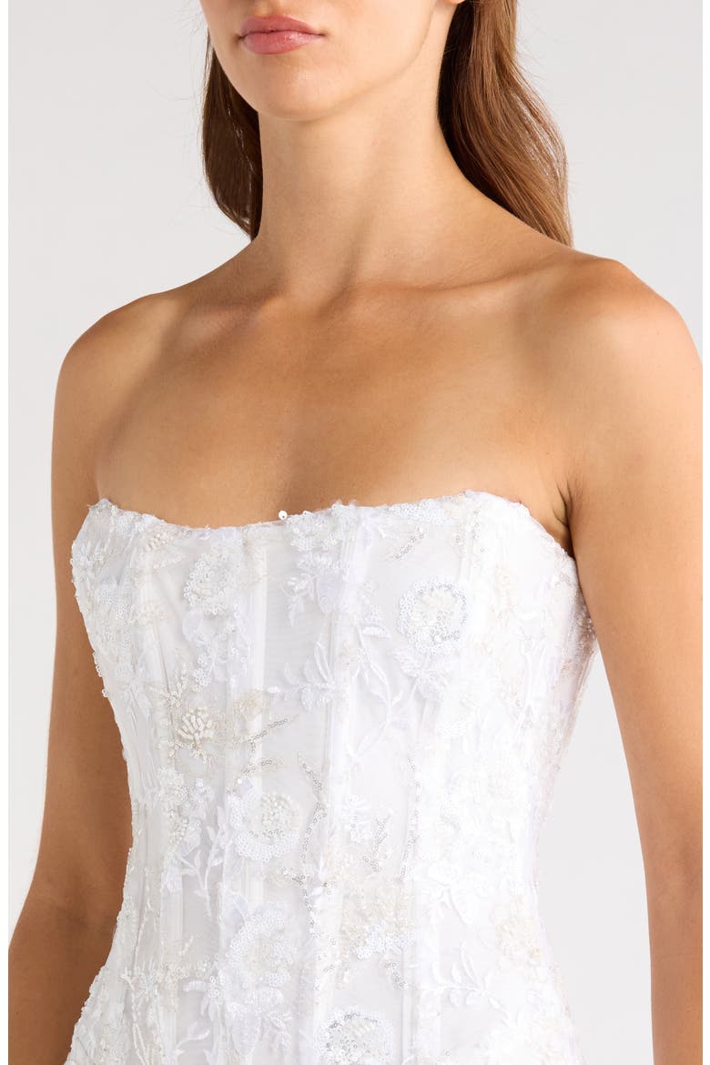 Anisa Beaded Sleeveless Gown, Alternate, color, WHITE