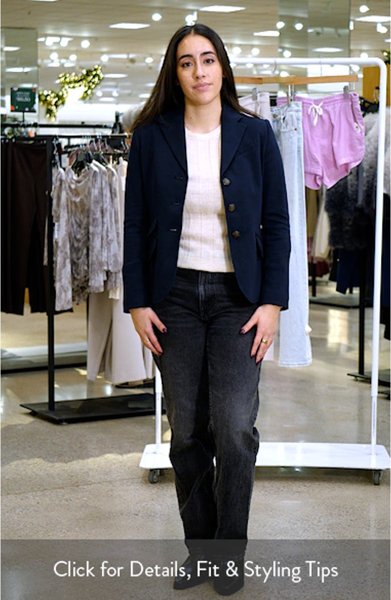 Herringbone Cotton Blend Jacquard Blazer, sales video thumbnail