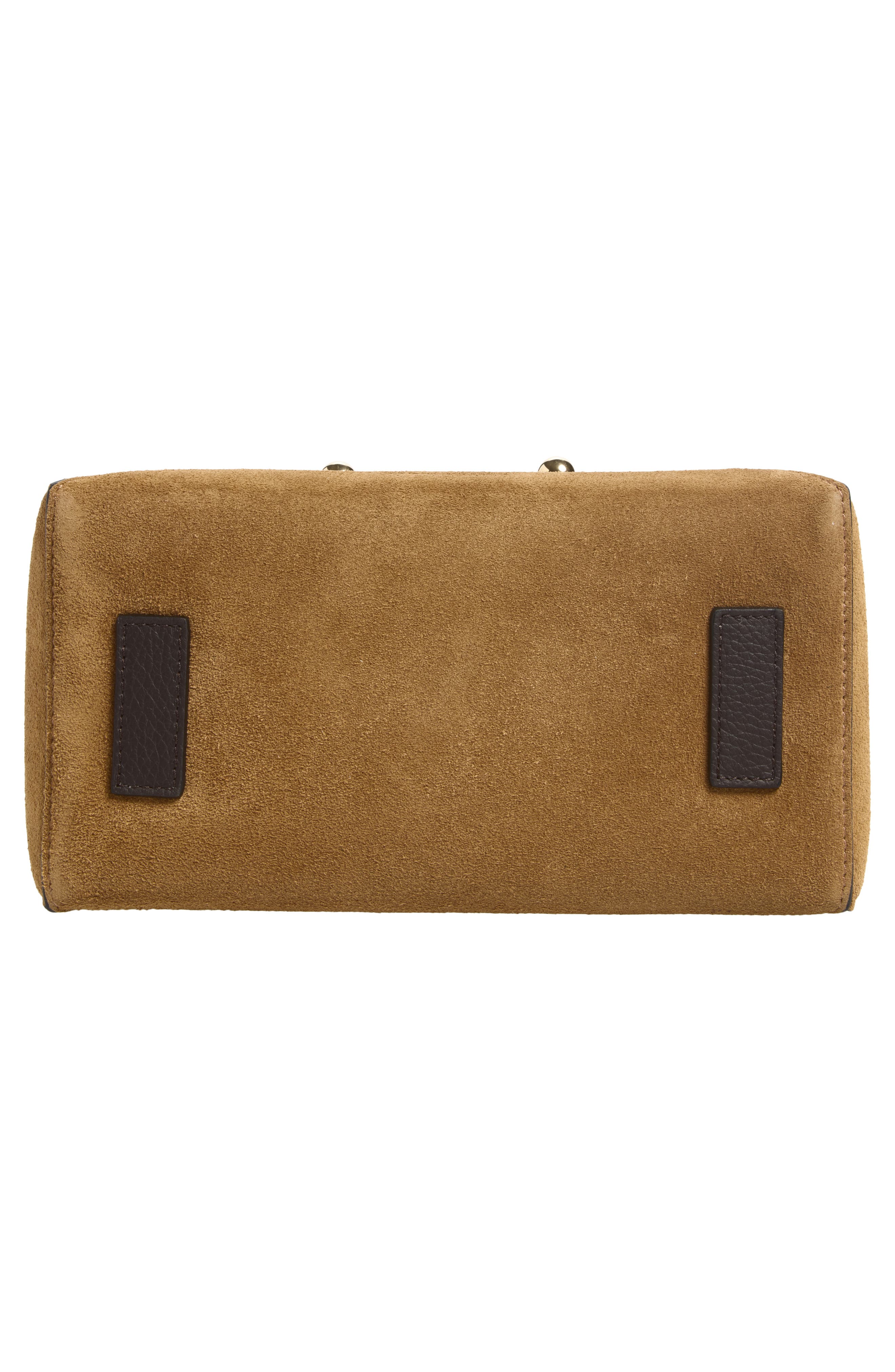 Mosaic Suede Top Handle Bag, Alternate, color, TOFFEE/ ESPRESSO