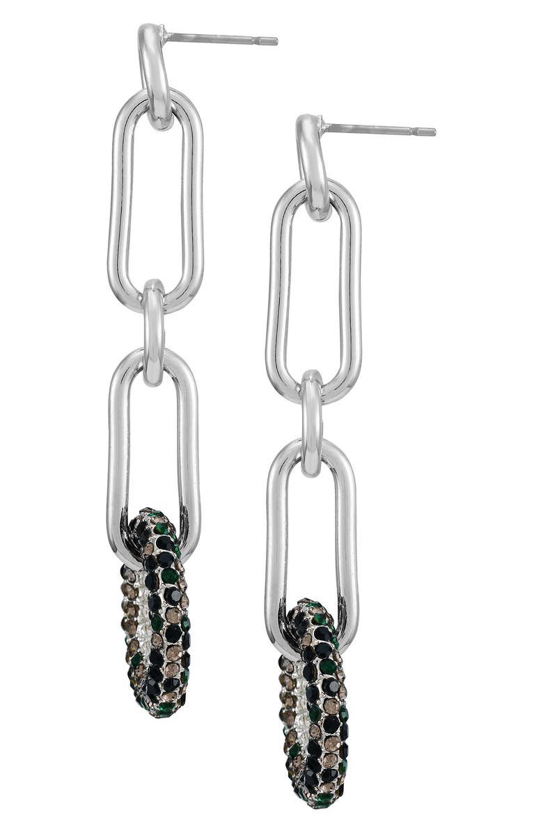 Vince Camuto Link Drop Earrings, Alternate, color, Silver Tone