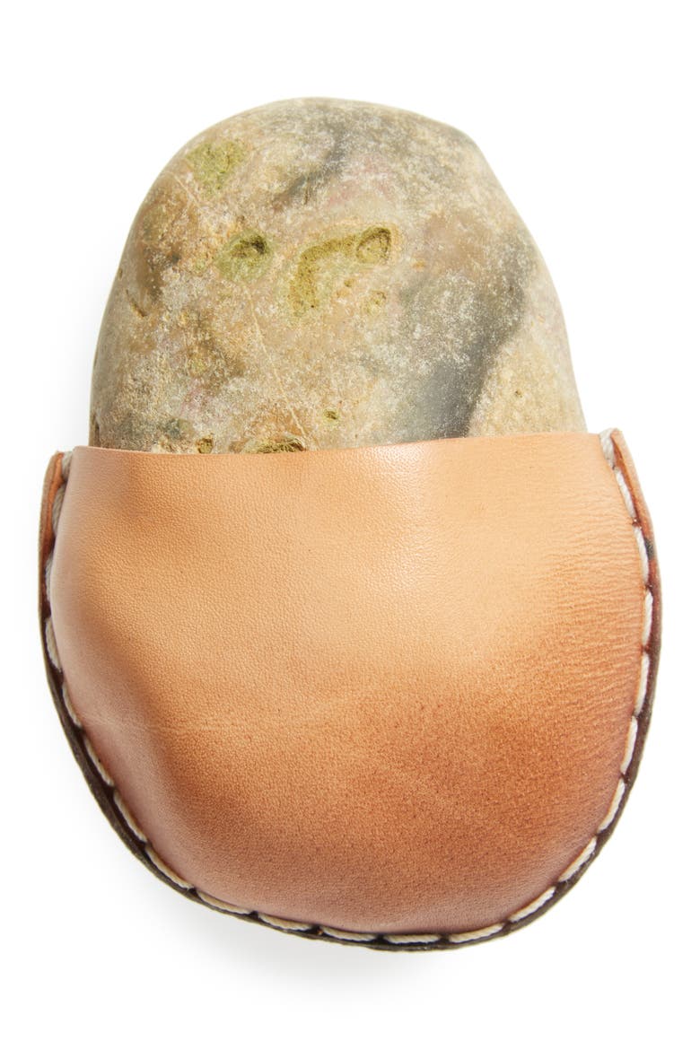 Medium Leather Wrapped Stone, Main, color, NATURAL