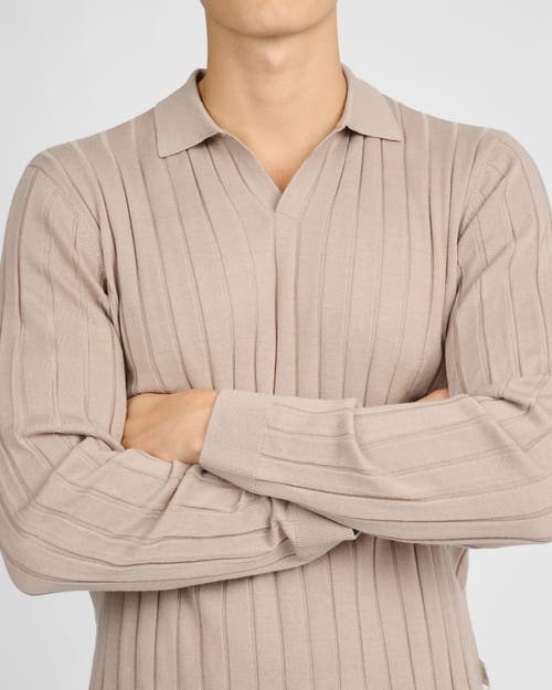 Onia Extra Fine Merino Wool Johnny Collar Polo In Brown