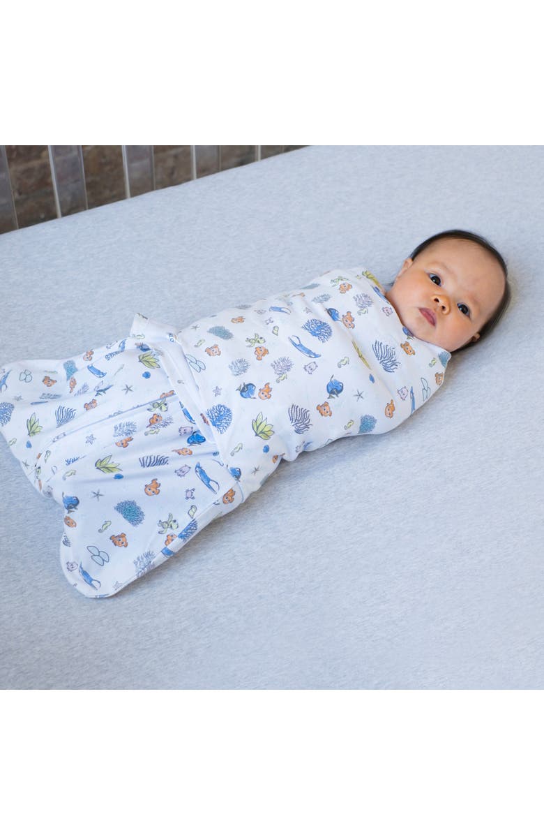 HALO Disney 100% Cotton 1.5 TOG Sleepsack Swaddle, 3-Way Adjustable Wearable Blanket, Alternate, color, Nemo Tie Dye