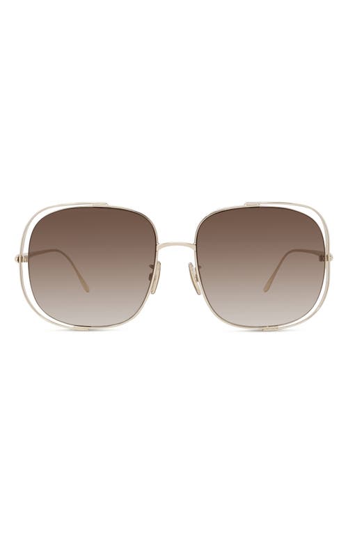 Loewe Signature 57mm Gradient Rectangular Sunglasses In Neutral