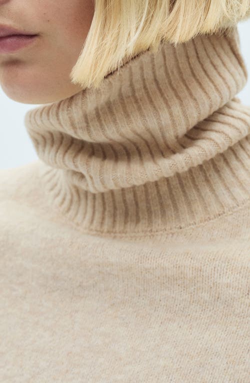 Shop Mango Mariana Turtleneck Sweater In Ecru
