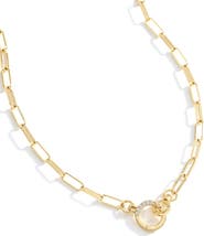 Mint & Lily Pave Mint Paperclip Necklace