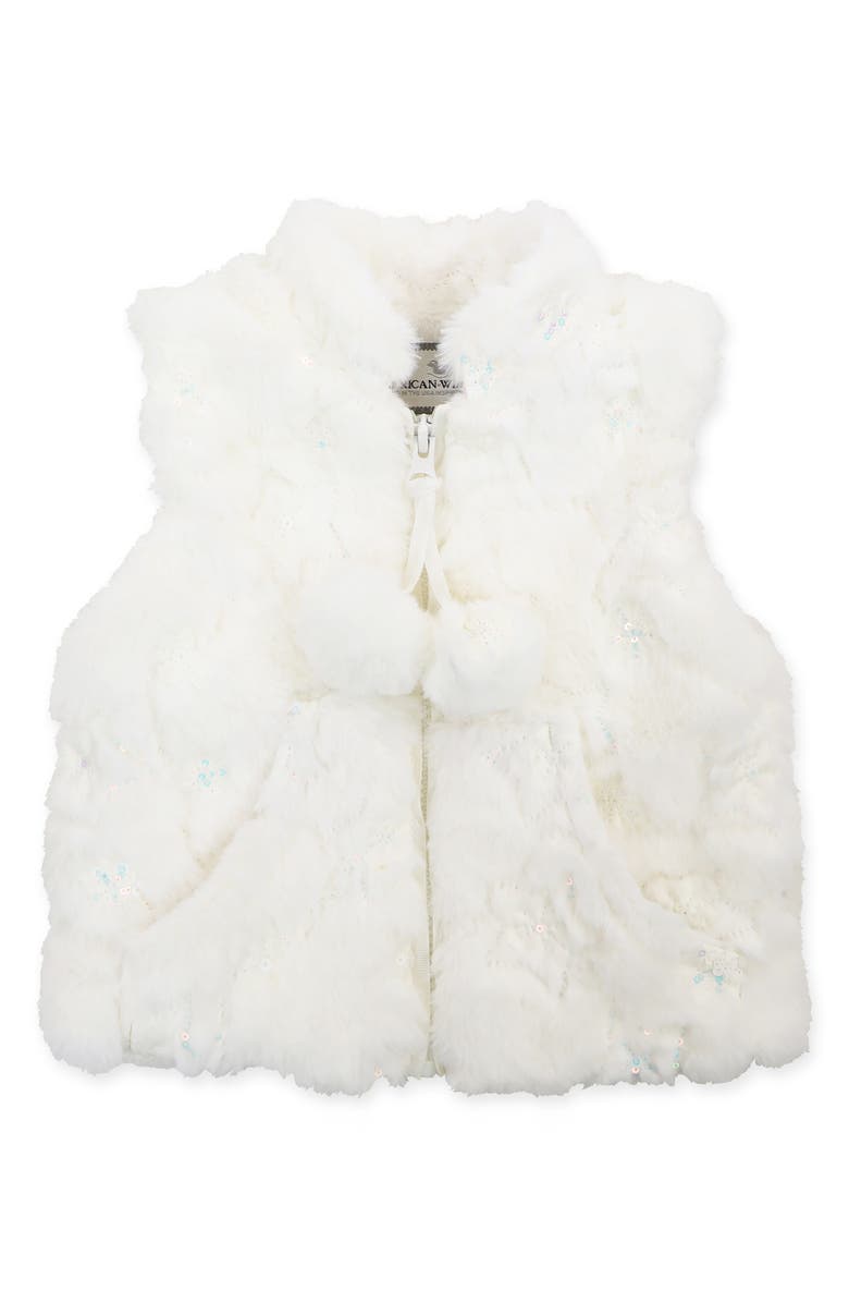 Widgeon Faux Fur Zip Front Vest, Main, color, 