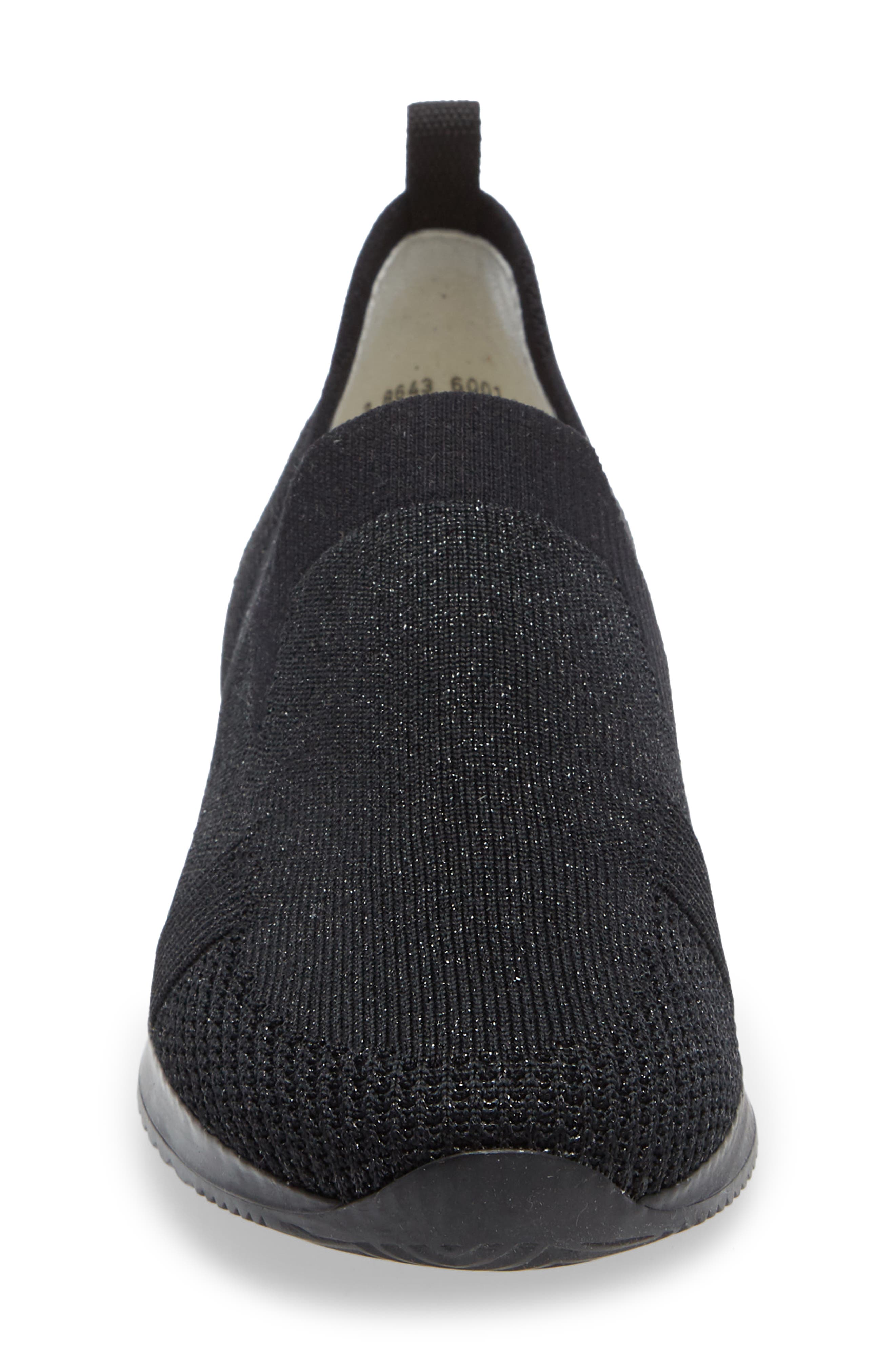 ara Leena Sneaker, Alternate, color, Black Wovenstretch Fabric