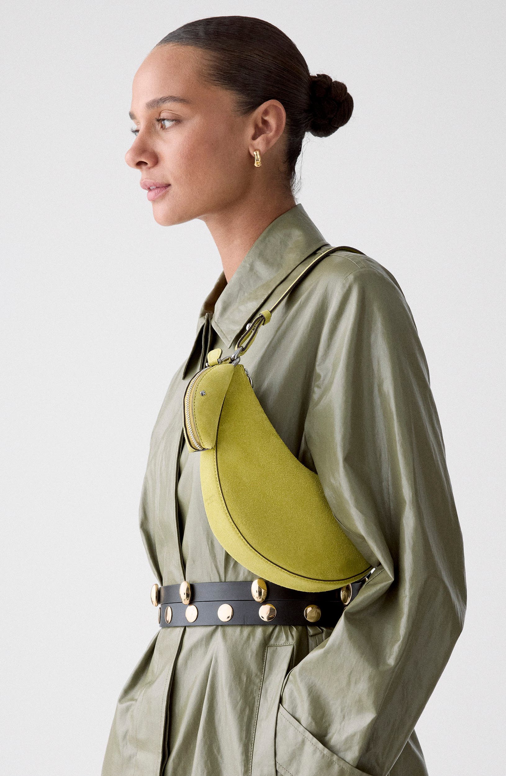 mini duo suede crossbody bag, Alternate, color, LAUREL LEAF
