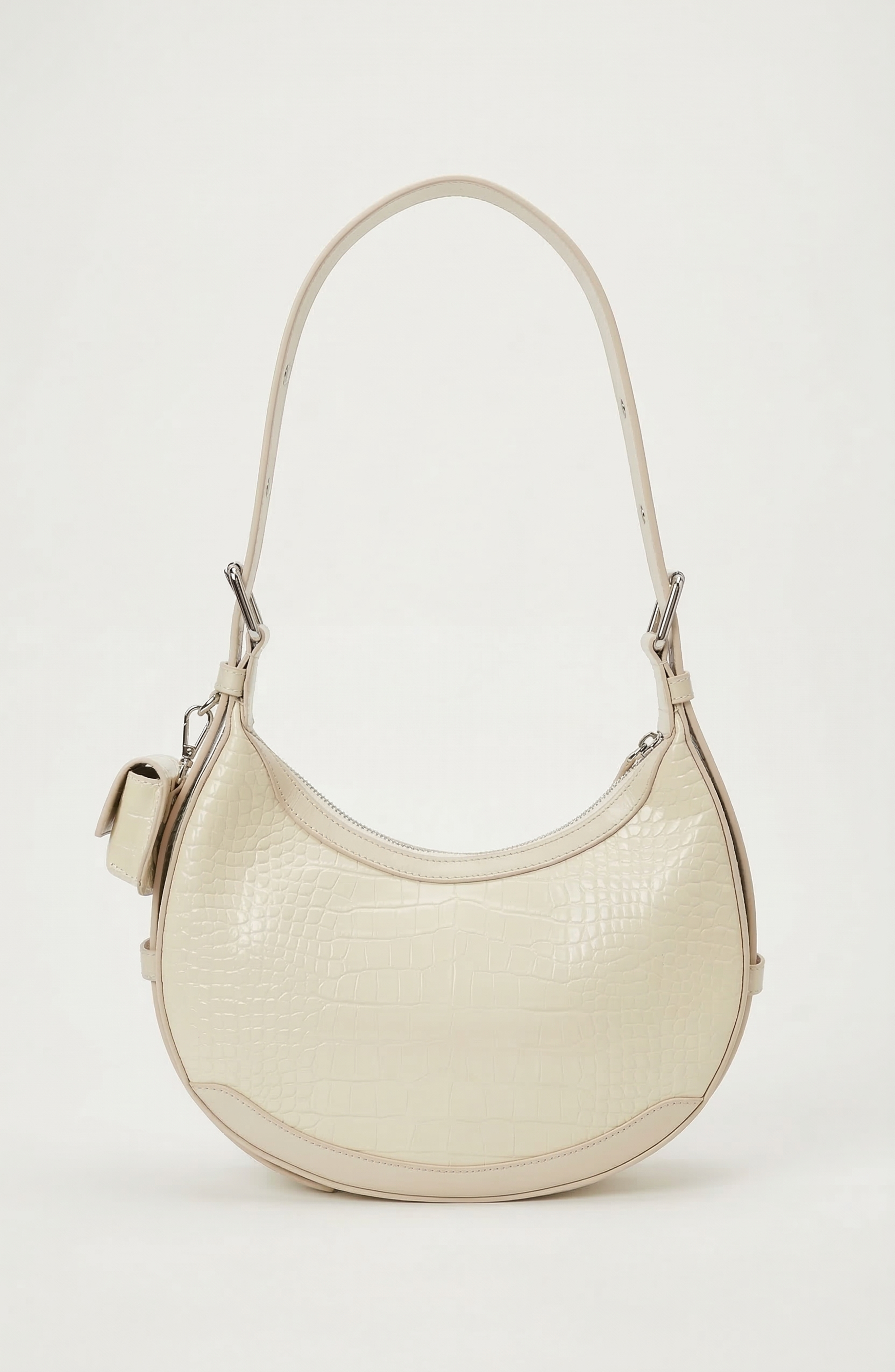 Modenaire Croc Embossed Shoulder Bag, Alternate, color, Cream