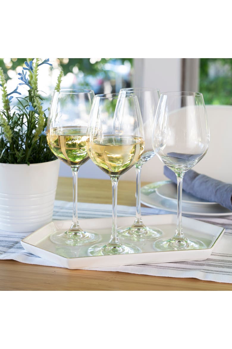 Salute White Wine Glass Set of 4, Alternate, color, Clear