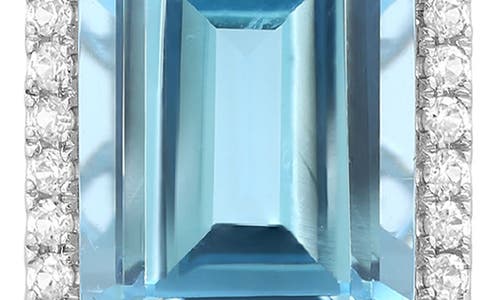 Effy Emerald Cut Blue Topaz Pendant Necklace In Blue