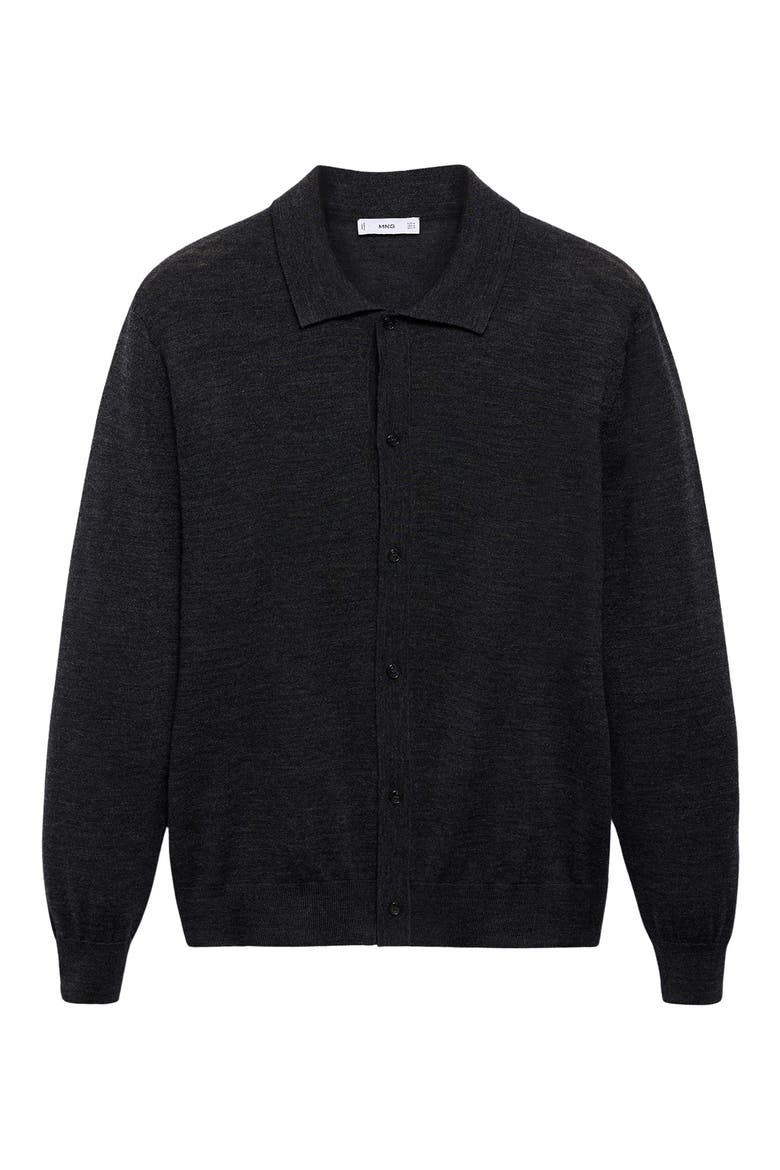 Wool Cardigan, Alternate, color, DARK HEATHER GREY