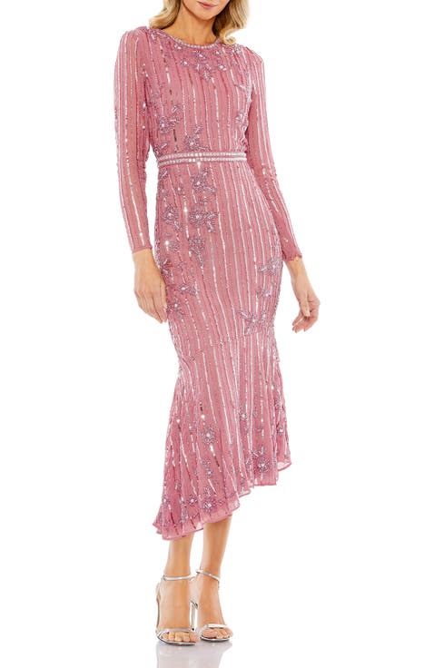 MAC DUGGAL 春色! ビッグリボン 演奏会向き♪ロングドレス Pink Pink Dresses - Mac Duggal