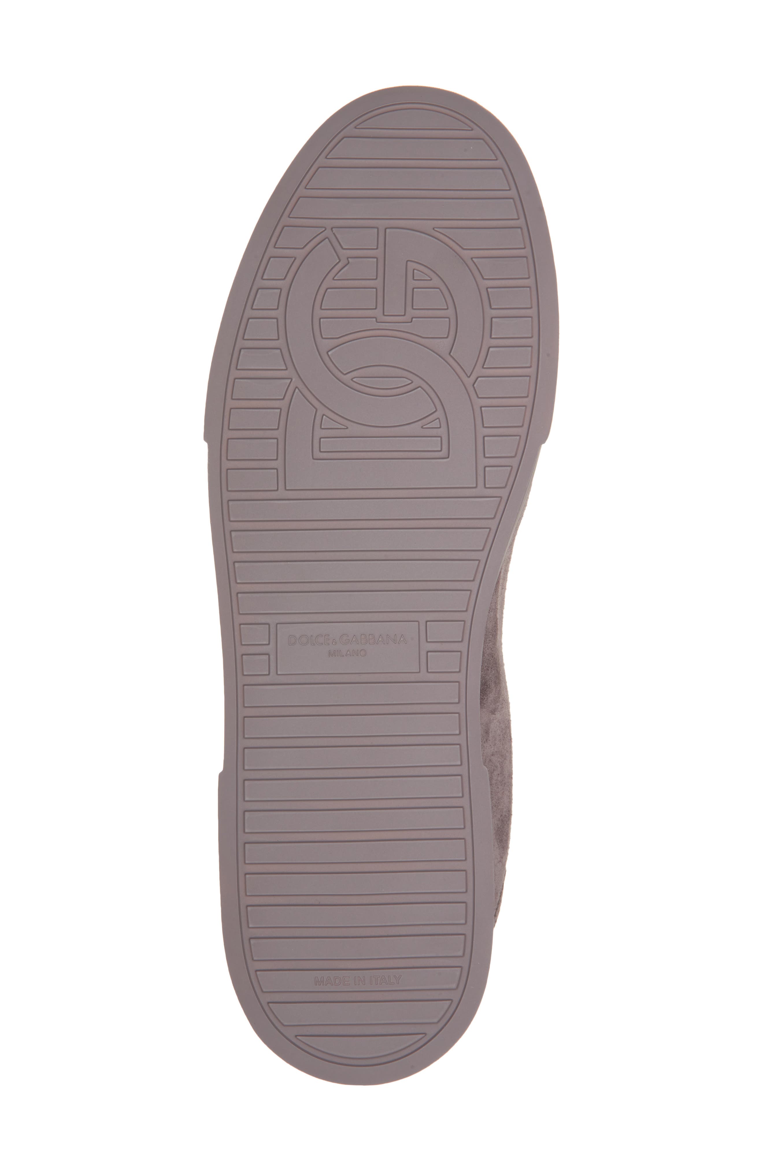 Dolce&Gabbana Perforated Logo Low Top Sneaker, Alternate, color, 80730-Grigio Piombo