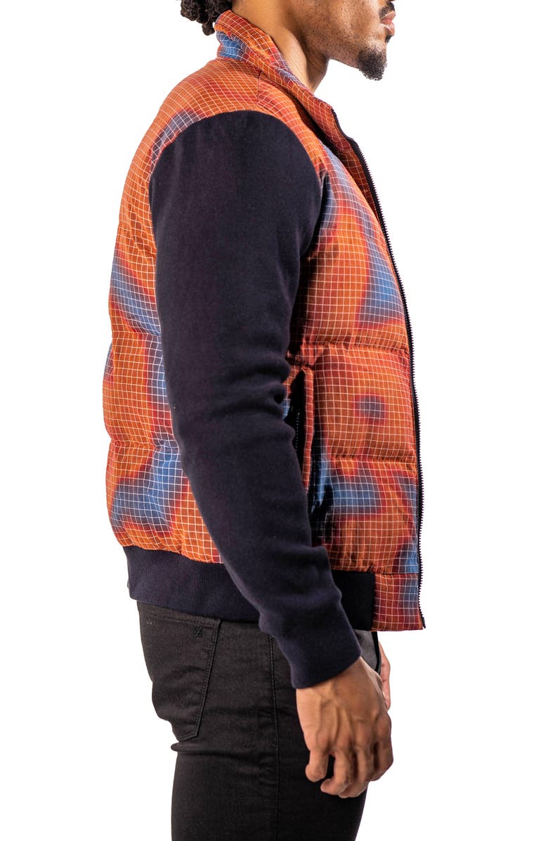 Maceoo Quilted & Knit Bomber Jacket, Alternate, color, Orange