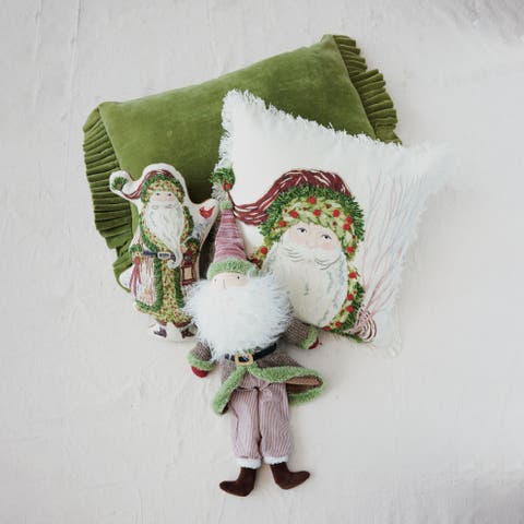 Velvet Ruffle-Edged Lumbar Pillow
