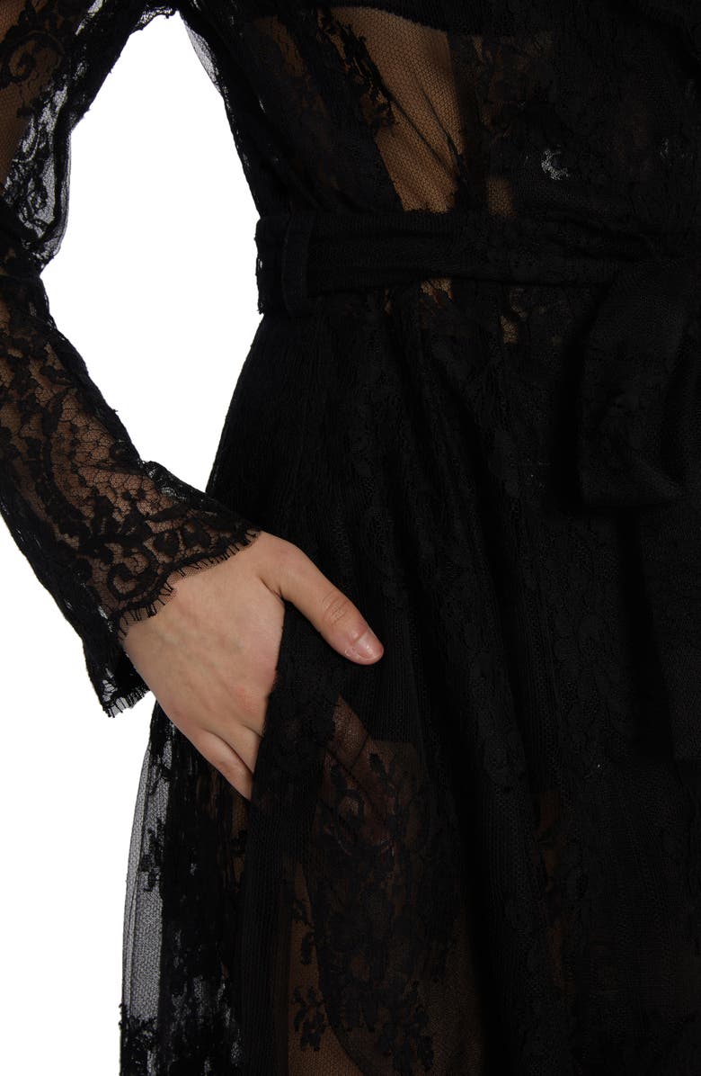 Dolce&Gabbana Sheer Lace Trench Coat, Alternate, color, 