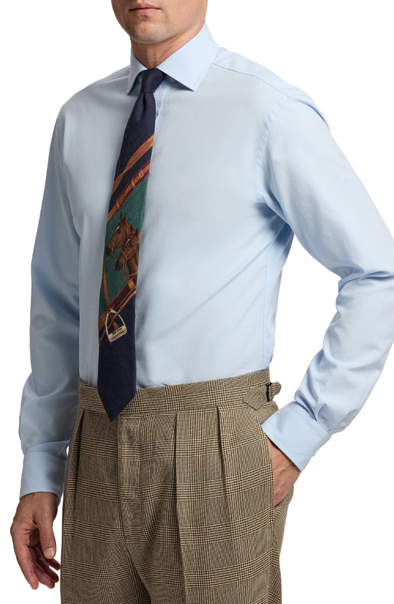 Ralph Lauren Purple Label Aston Cotton Oxford Button-Up Shirt, Alternate, color, Dress Shirt Blue