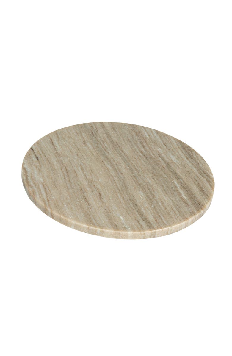 Storied Home Elegant Marble Round Cheese Board, Beige, Main, color, Beige