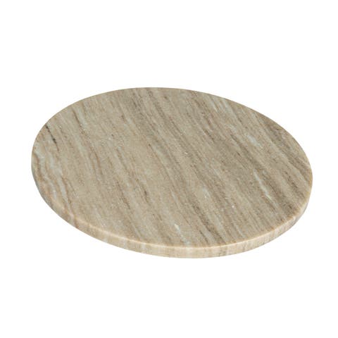 Elegant Marble Round Cheese Board, Beige