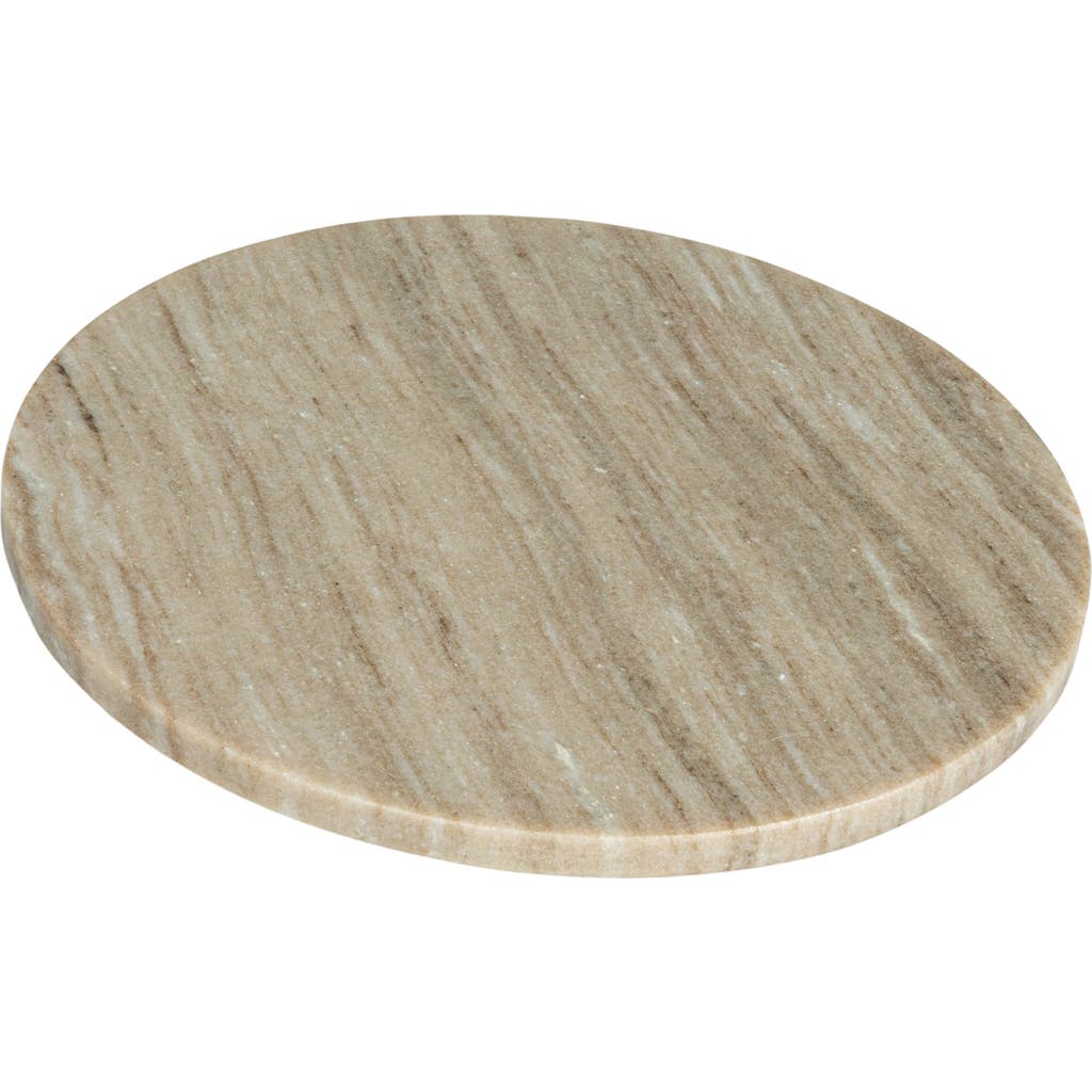 Storied Home Elegant Marble Round Cheese Board, Beige In Neutral