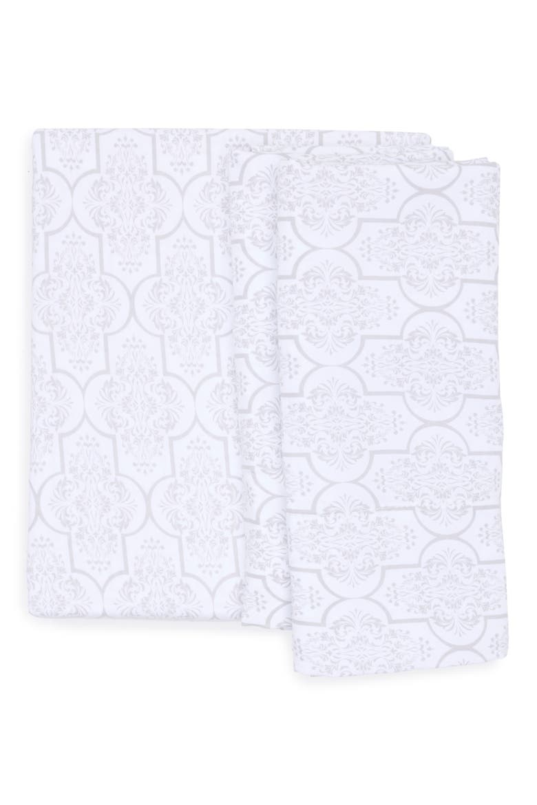 Garment Washed Sheet Set, Main, color, GREY DAMASK