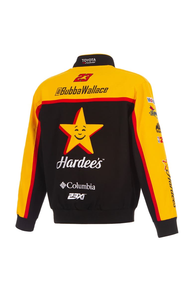 Men's JH Design Black Bubba Wallace 2026 Hardee's Full-Snap Twill Racing Jacket, Alternate, color, Black