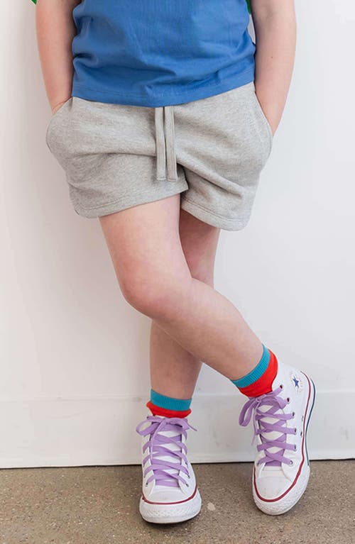 Mightly Organic Cotton Drawstring Track Shorts In Gray