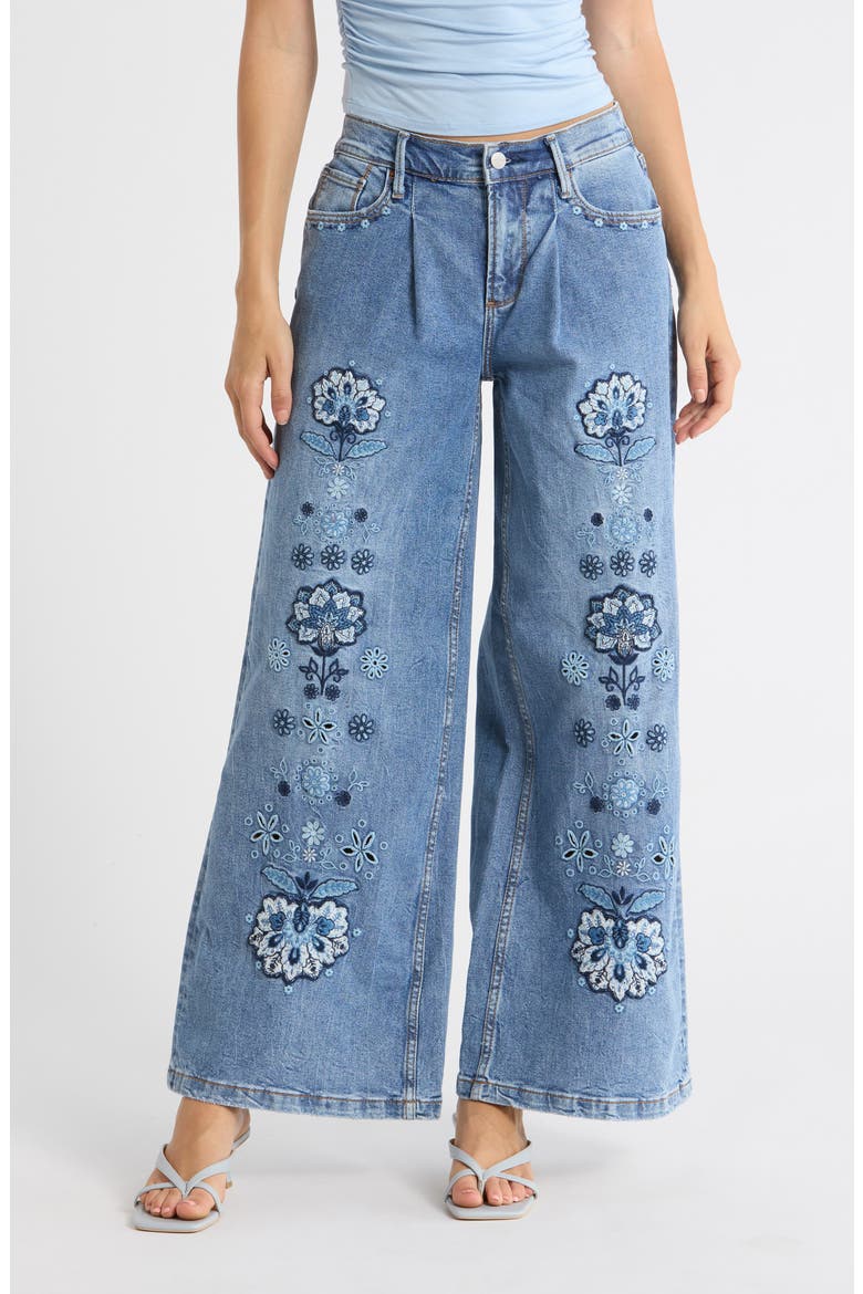 Eloise Wide Leg Jeans, Main, color, MEDIUM WASH
