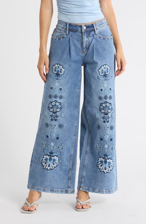 Eloise Wide Leg Jeans (Aqualina)
