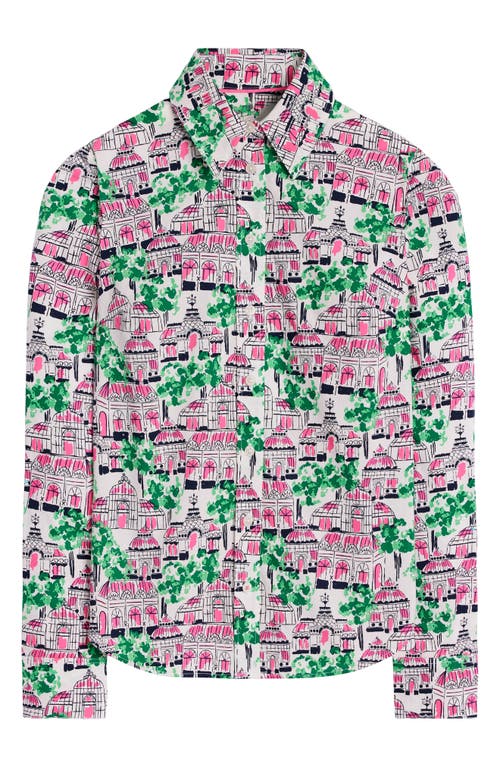 Shop Boden Sienna Print Cotton Button-up Shirt In Ivory