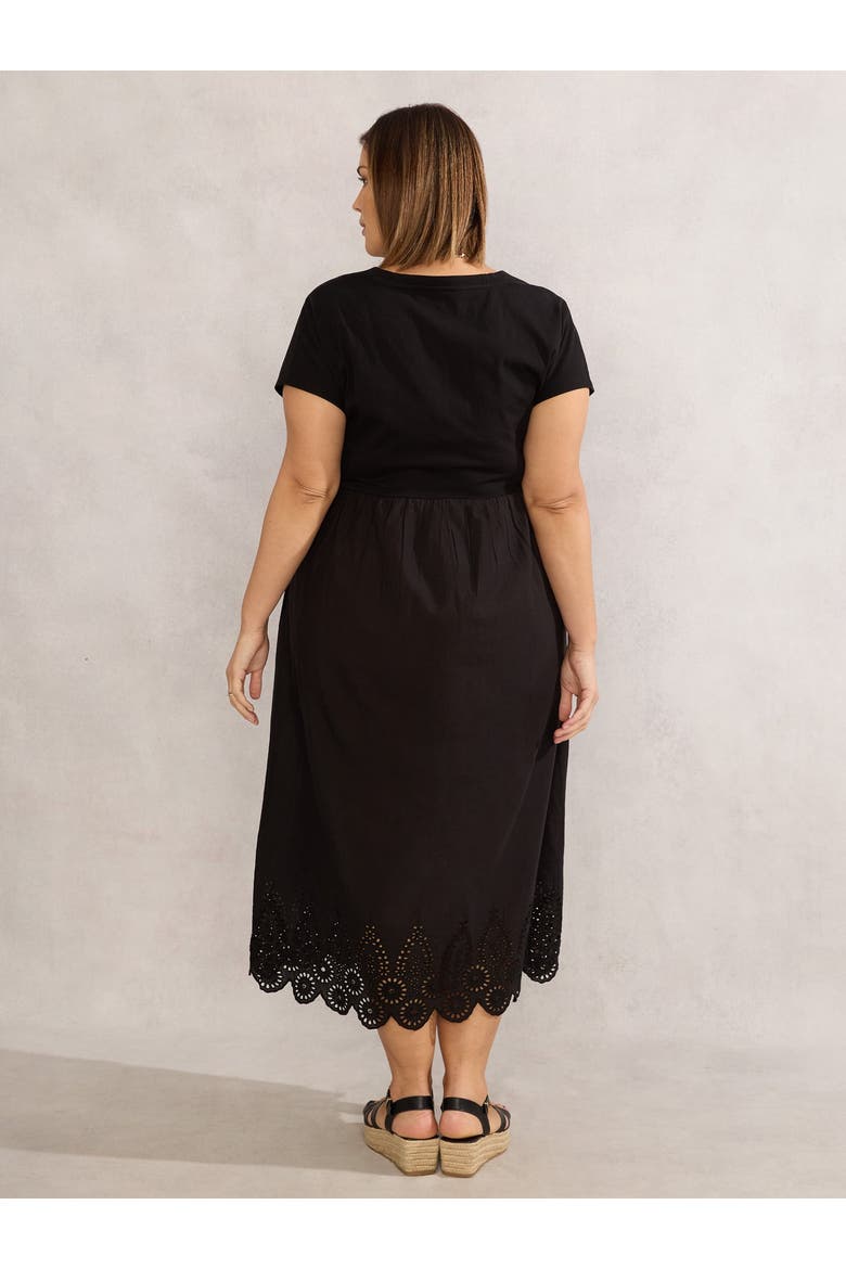 Jersey Woven Mix T-Shirt Dress, Alternate, color, Black