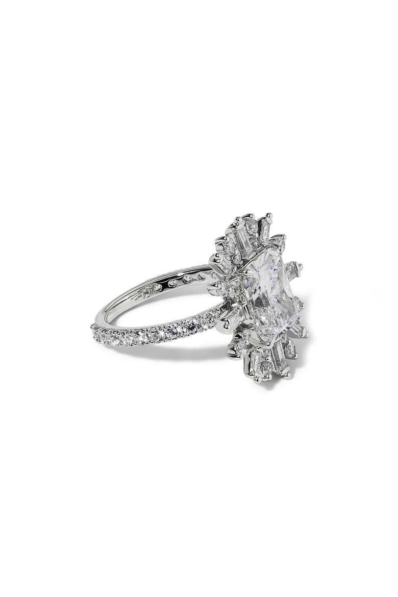 Stellar Halo Ring, Alternate, color, RHODIUM