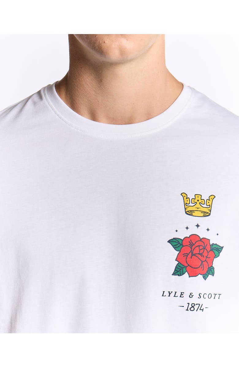 Lyle & Scott Rose And Crown Graphic T-shirt, Alternate, color, White