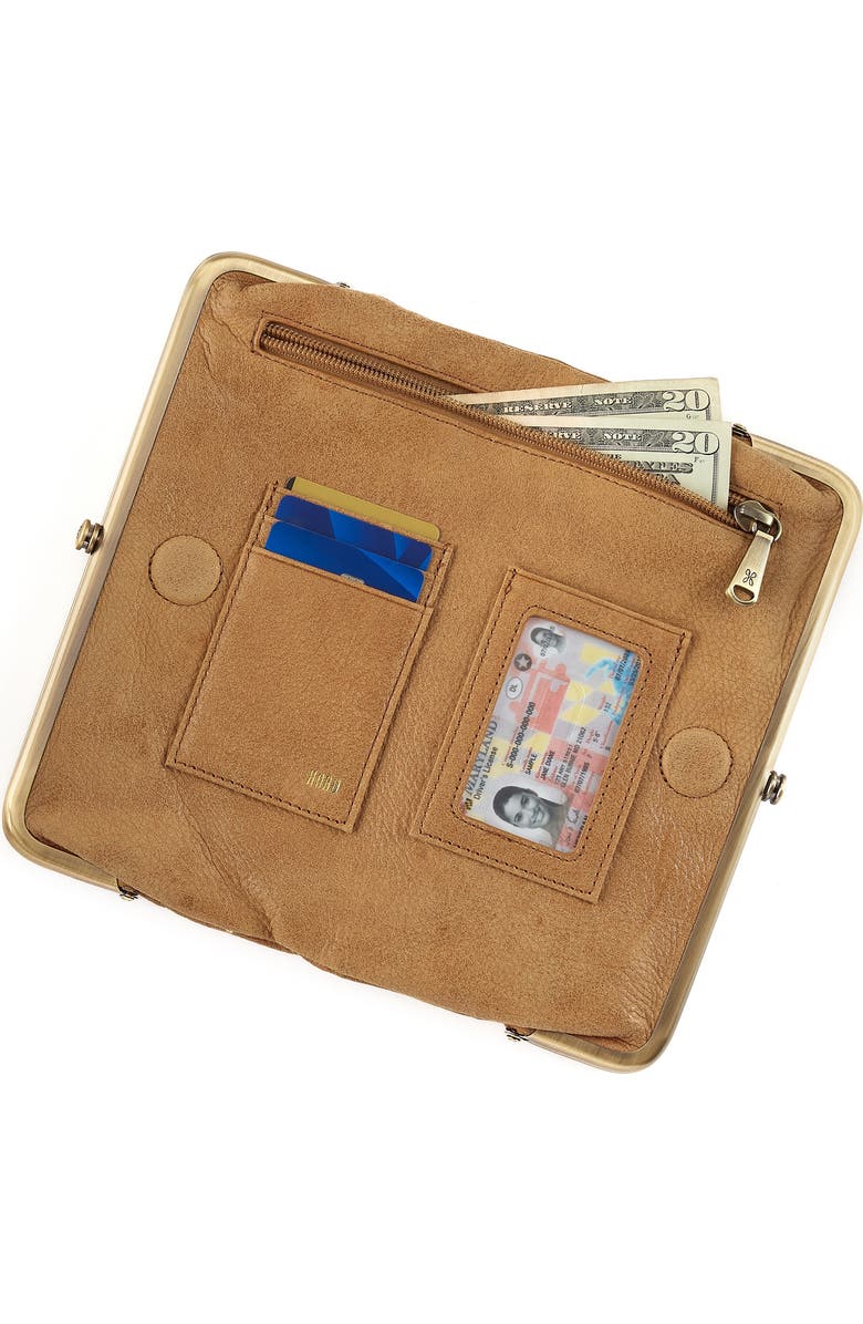 HOBO Lauren Leather Double Frame Clutch, Alternate, color, Whiskey