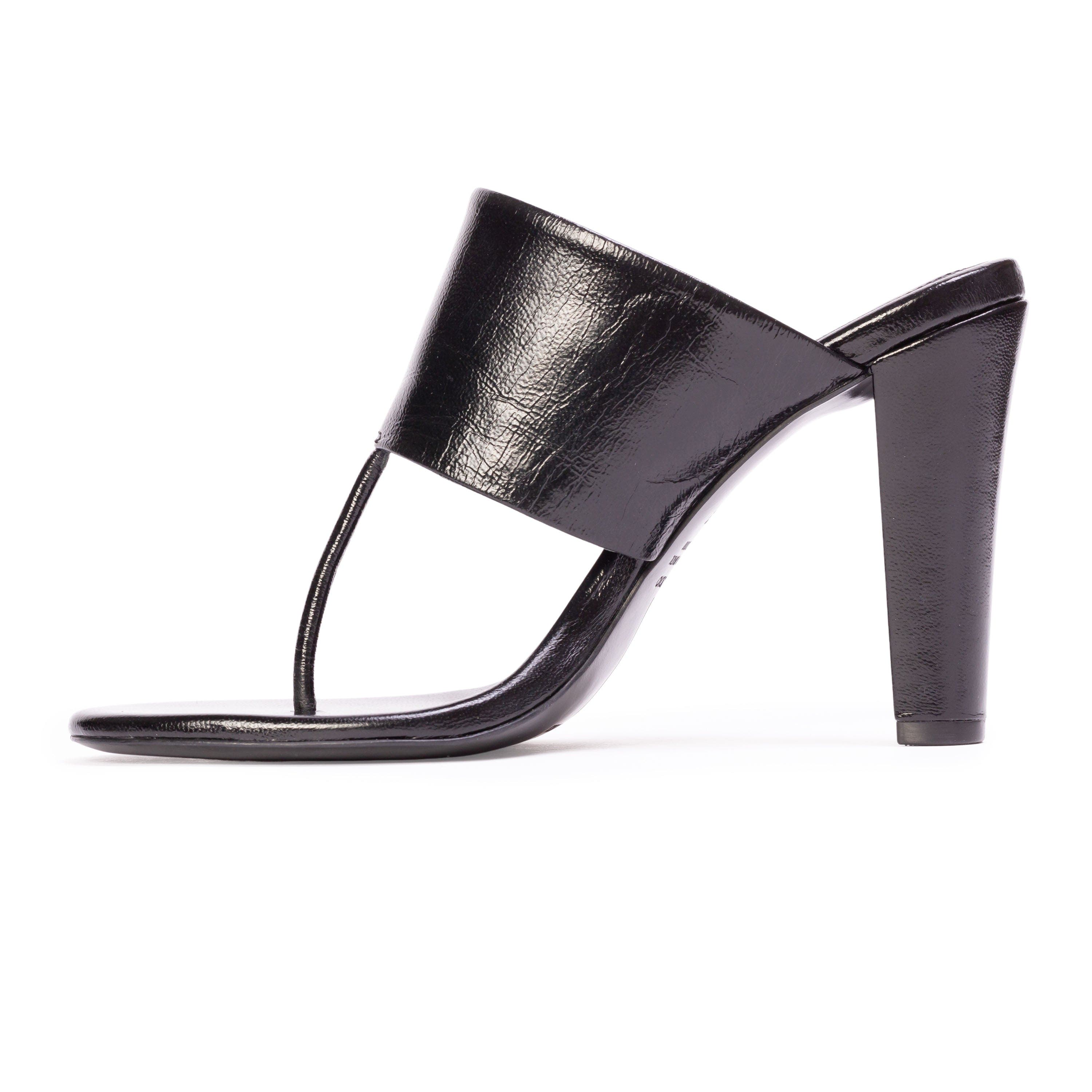 BLACK SUEDE STUDIO Dana 95 Thong Sandal, Alternate, color, Black Leather