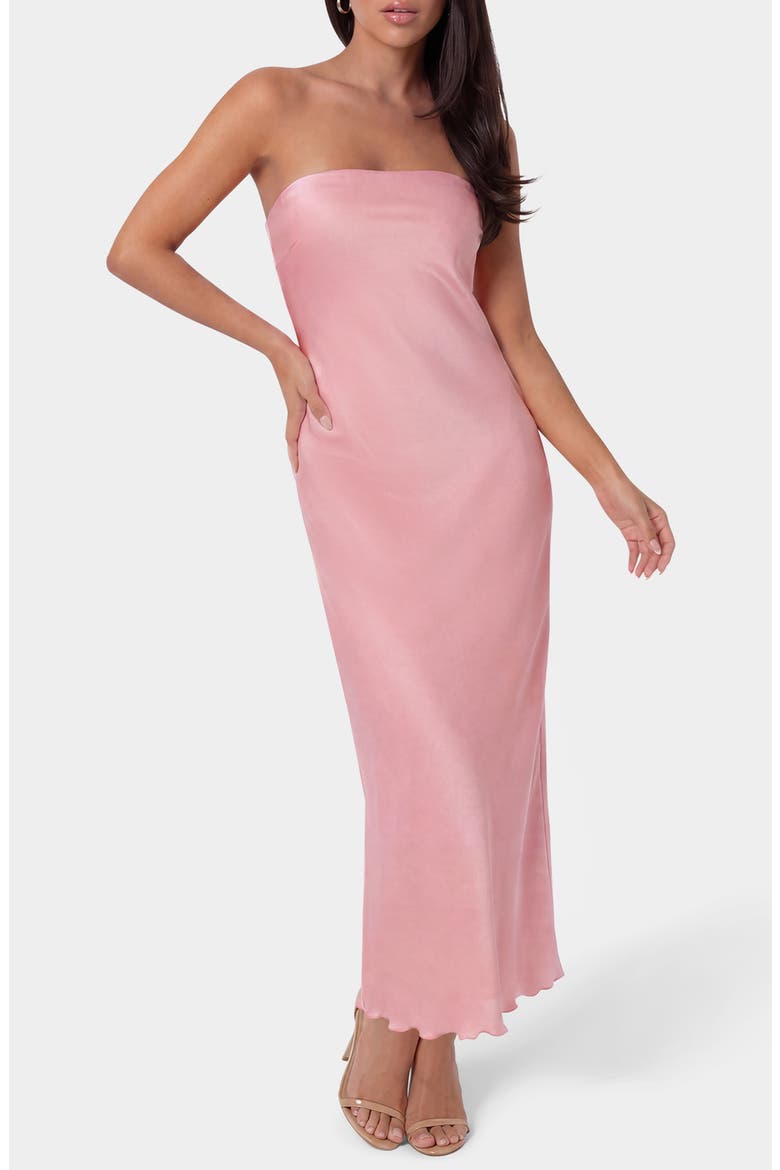 Strapless Maxi Dress, Main, color, ROSE